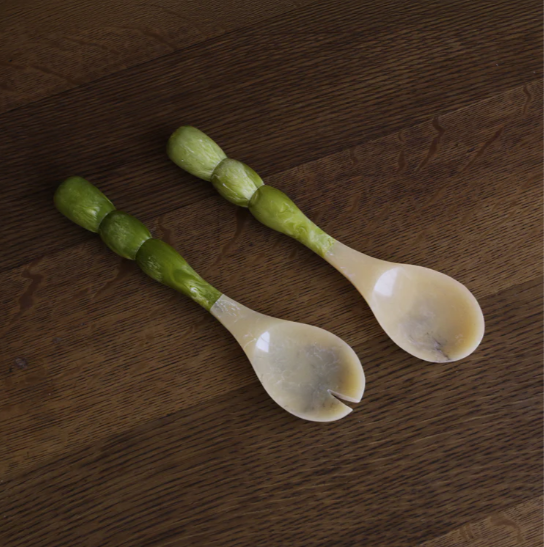 Beatriz Ball Resin Rio Bubble Salad Servers -Green