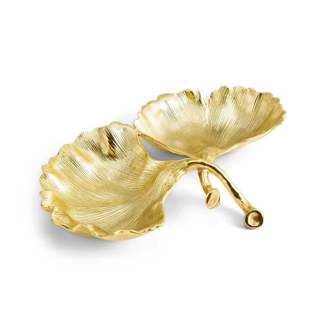 Michael Aram | New Leaves Ginkgo Double Compartment Dish Gold