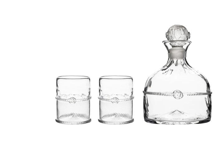 Juliska Graham Decanter and Two Double Old Fashioned Glasses Set