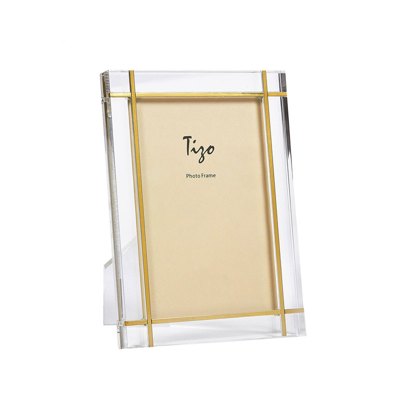 Tizo Acrylic Frame with Gold Metal Design 5x7