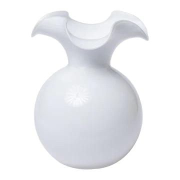 Vietri Glass White Medium Hibiscus Vase