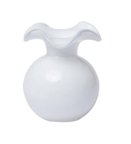 HIBISCUS GLASS WHITE BUD VASE