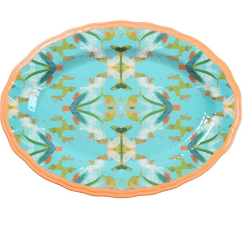 Laura Park English Garden Turquoise Melamine Serving Platter