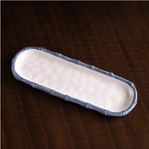 Beatriz Ball VIDA Bamboo Baguette Platter - Blue and White Melamine