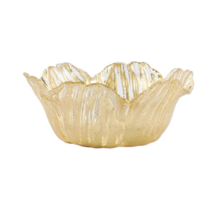 Vietri Rufolo Glass Gold Flower Small Bowl