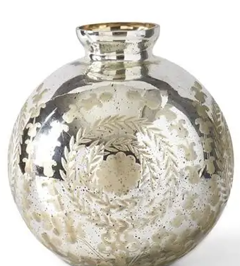 Silver Mercury Glass Vase 12.75