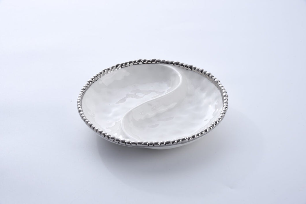Pampa Bay | Small 2-Section Plate with Silver Trim