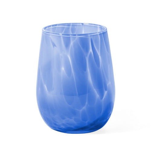 Saban Glass Stemless Wine Glass - Marine Blue