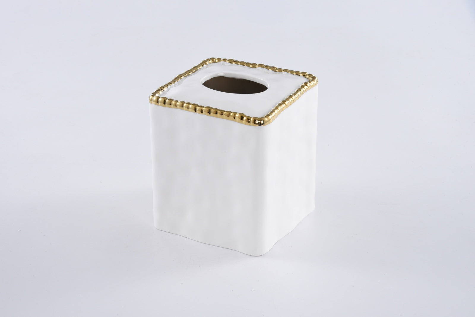 Pampa Bay Vanity Accessories with Silver Beads Square Tissue Box