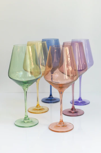 Estelle Colored Glass Champagne Flutes, Set of 6 - Blush Pink