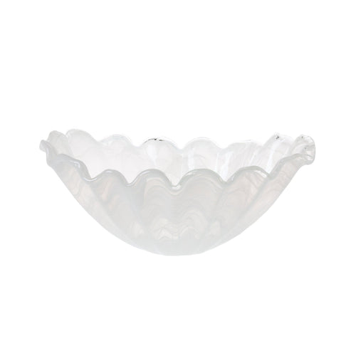 Vietri Glass Medium Centerpiece - White