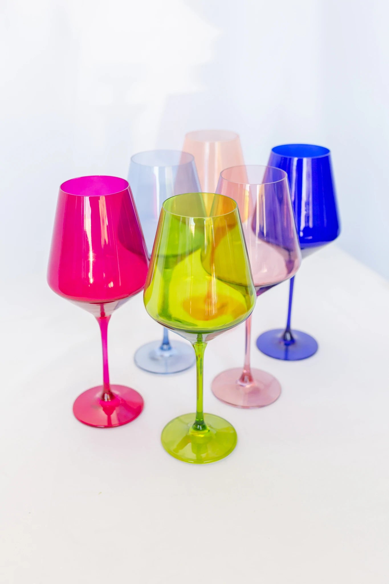 ESTELLE COLORED WINE STEMWARE - SET OF 6 {MIXED SET} – Lawrence's Gift