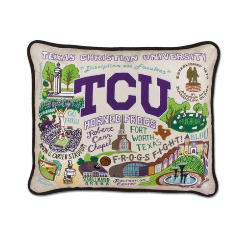 Catstudio TCU Hand Embroidered Pillow
