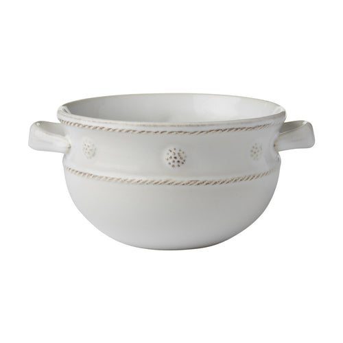 Berry & Thread Handled Soup Bowl - Whitewash