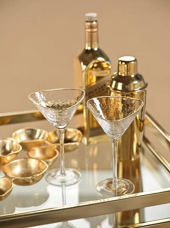 Zodax | Martini Glasses with Gold Rim