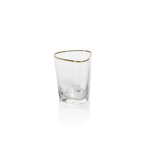 Zodax | Apertivo Double Old-Fashioned Glass - Clear with Gold Rim