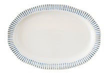 Load image into Gallery viewer, Sitio Stripe Indigo 17&quot; Serving Platter