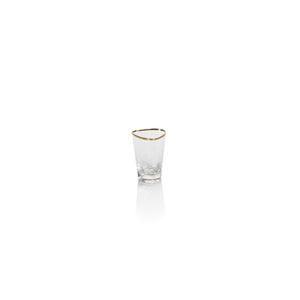 Zodax Shot Glass set of 4  w/ Gold Rim